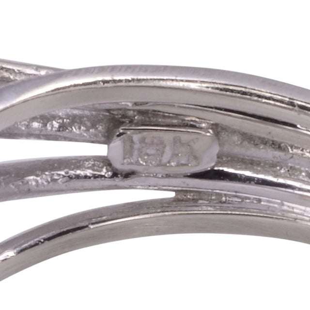 1980s 1980s Marquise Diamond & Sapphire Cocktail Ring Size 7 For Sale - Image 5 of 7