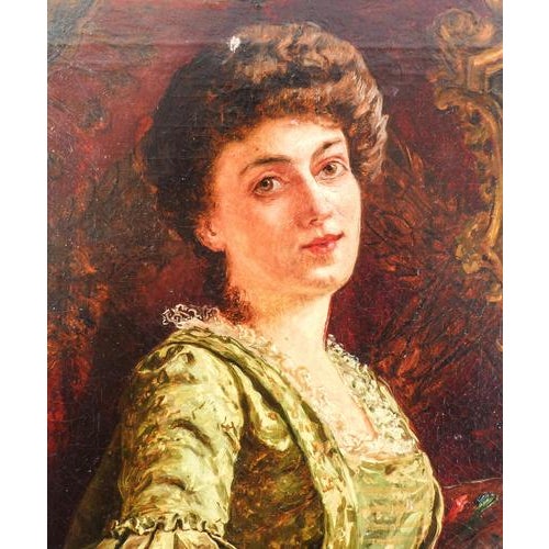 Oil painting on canvas, the painter by arnaldo tamburini. Italy, late 19th century origin italy period late 19th century...