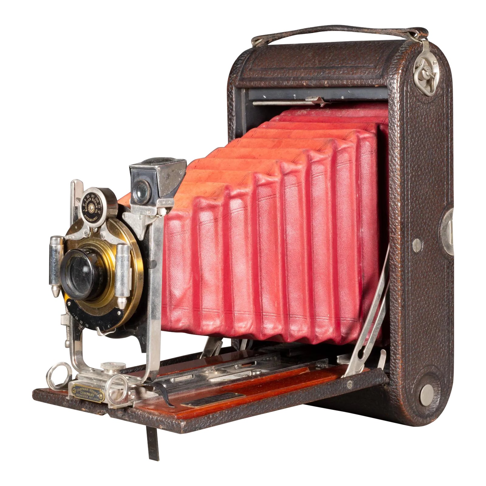 Large Antique Kodak Folding No. 3a Camera With Red Bellows and