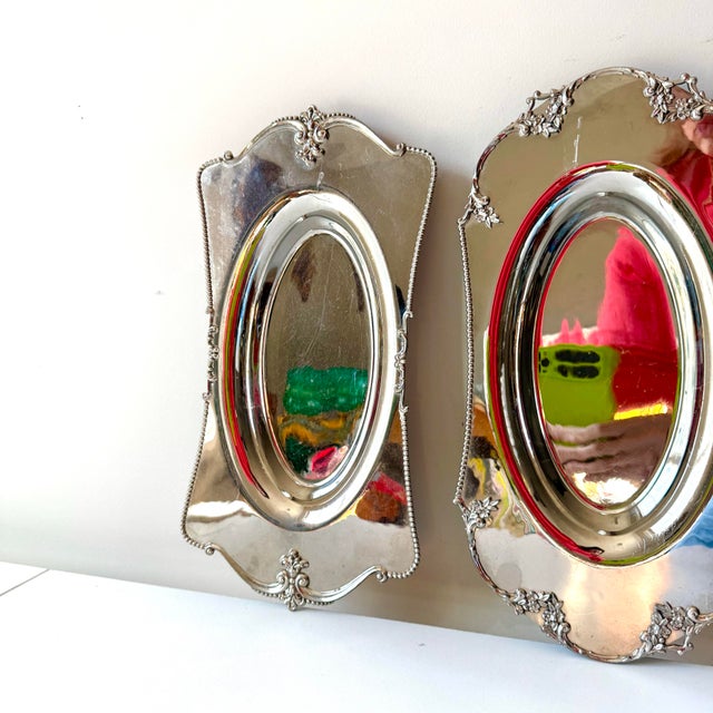 Arthur Court Late 20th Century Silver Plate Buckle Bread Plates - a Pair For Sale - Image 4 of 7