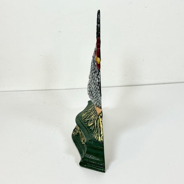 1950s Americana Arts & Crafts Cast Iron Hen, Chick & Eggs Doorstop. For Sale - Image 9 of 13