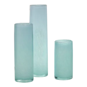 Jamie Young Gwendolyn Hand Blown Vases in Blue - Set of 3