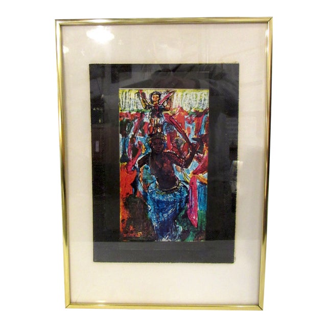 Vintage Framed Dancer Print For Sale