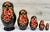 Traditional Vintage Hand-Painted Russian Matryoshka Nesting Dolls, 5-Piece Moscow Landmark Set, Black Lacquer & Gold For Sale - Image 3 of 13