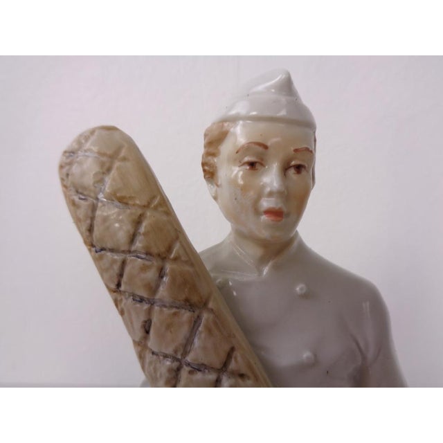 Porcelain Figurine of Baker with Baguette, Denmark, 1920s For Sale - Image 11 of 18