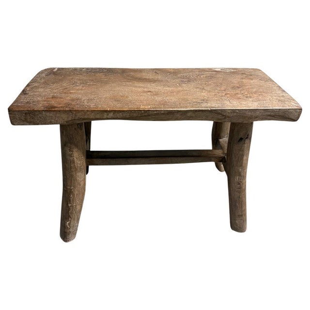 Beautiful hand made teak bench with lovely patina and character in the wood. Circa 1950. This antique bench was hand made...