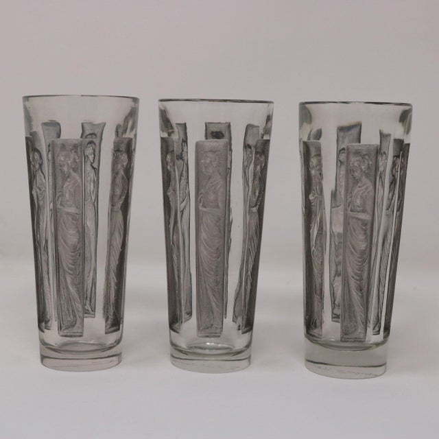 1910s Art Nouveau Rene Lalique Glass Shot Glasses Set of 6 Boxed For Sale - Image 11 of 18