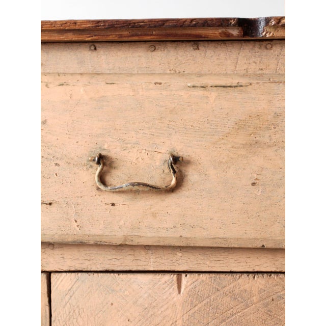 Antique Painted Farmhouse Cupboard With Drawer and Double Doors For Sale - Image 9 of 18