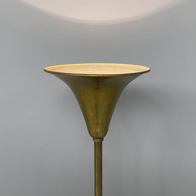 1940s Mid-Century Modern Art Deco Italian Brass Floor Lamp, 1940s For Sale - Image 5 of 15