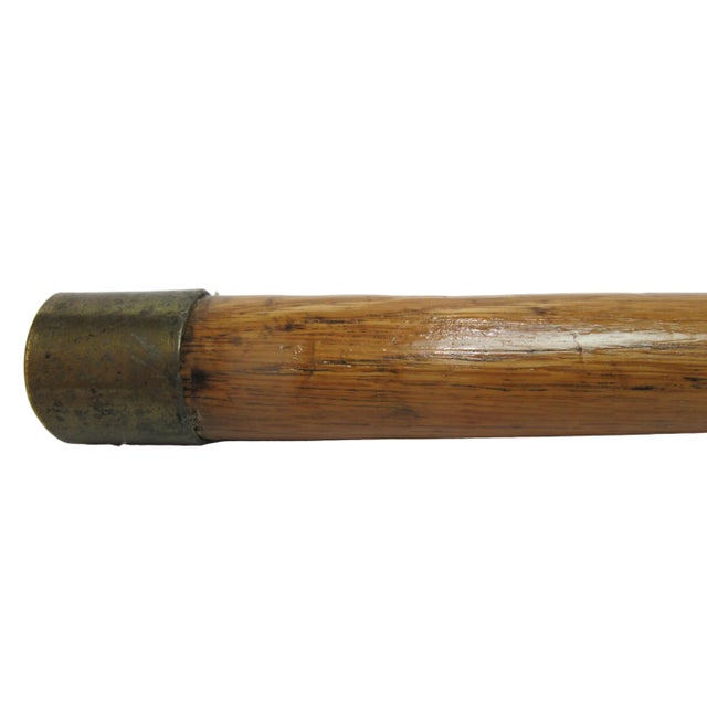 Antique Folk Art Carved Wood Dog Animal & Bearded Man Double Face Walking Stick For Sale - Image 10 of 10