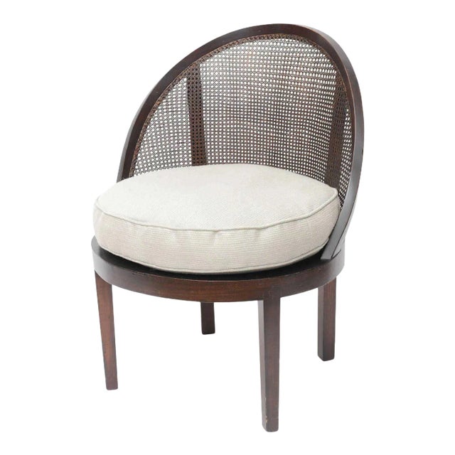 Distinctive Caribbean Style Mahogany Cane Back Chair For Sale