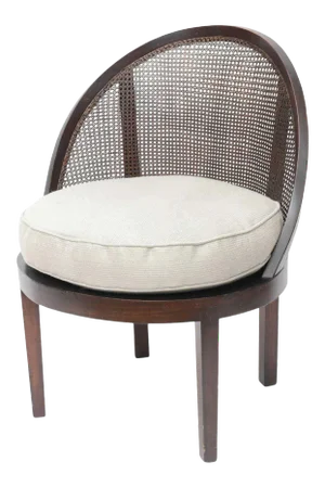 Distinctive Caribbean Style Mahogany Cane Back Chair