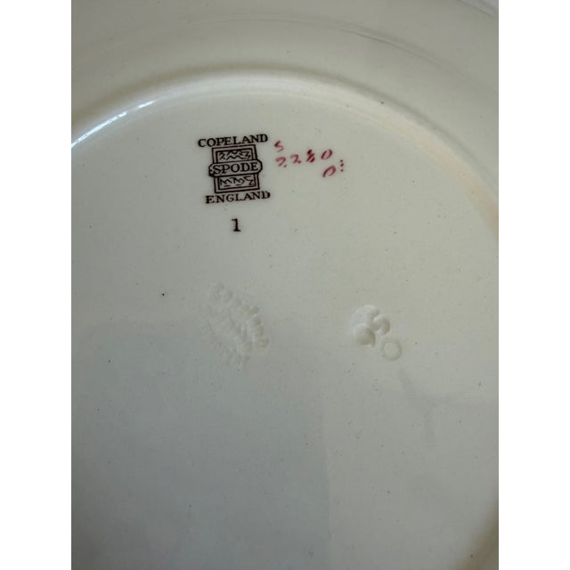Vintage Spode Copeland England Botanical Luncheon Plates — Set of 10 For Sale - Image 16 of 16