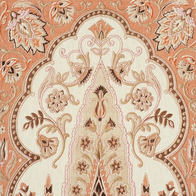 Schumacher SAMPLE - Schumacher Barra Palace Fabric In Brown & Spice For Sale - Image 4 of 4