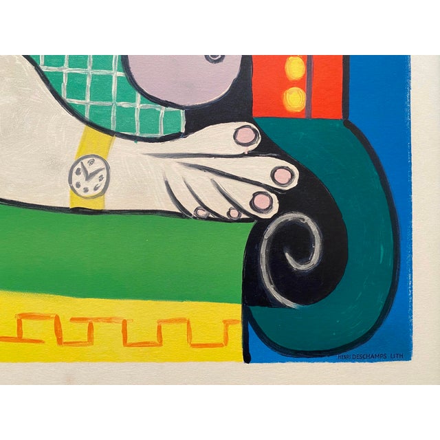 Pablo Picasso Vintage 1967 Mid Century Modern Mourlot Fine Art Lithograph Print Framed Cubist Exhibition Poster " Femme a La Montre " 1932 For Sale - Image 14 of 17