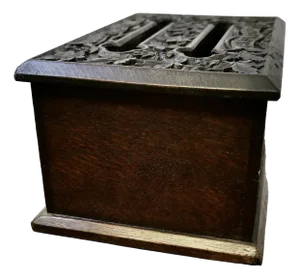 Antique Carved Oak Letter Box