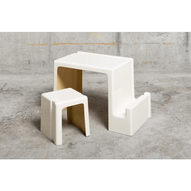 Vintage Italian Children's Desk with Stool, 1970s, Set of 2 For Sale - Image 16 of 16
