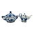 Antique Blue and White Soup Tureen and Tea Pot For Sale
