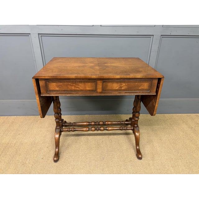 Burr Walnut Sofa Table, 1910 For Sale - Image 17 of 18