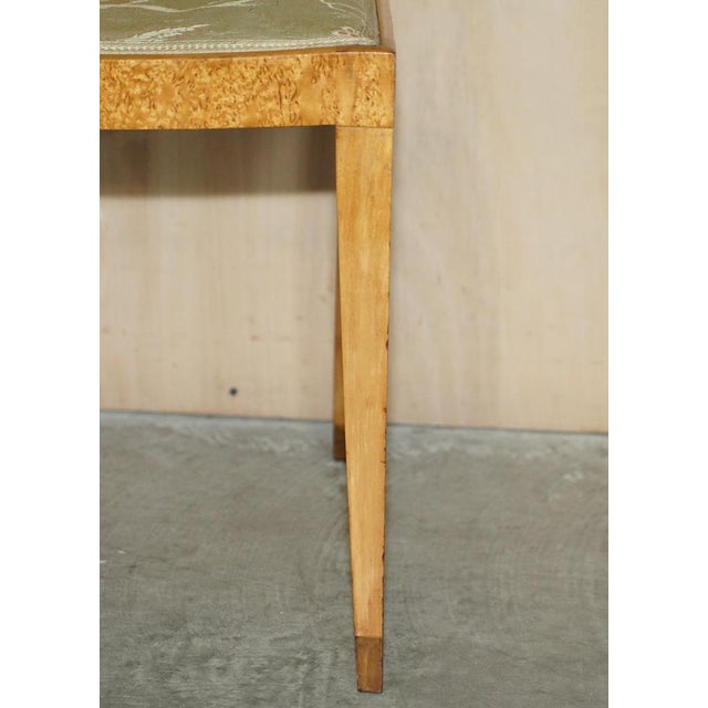 Cream Art Deco Burr Maple Wood Occasional Side Chair For Sale - Image 8 of 17