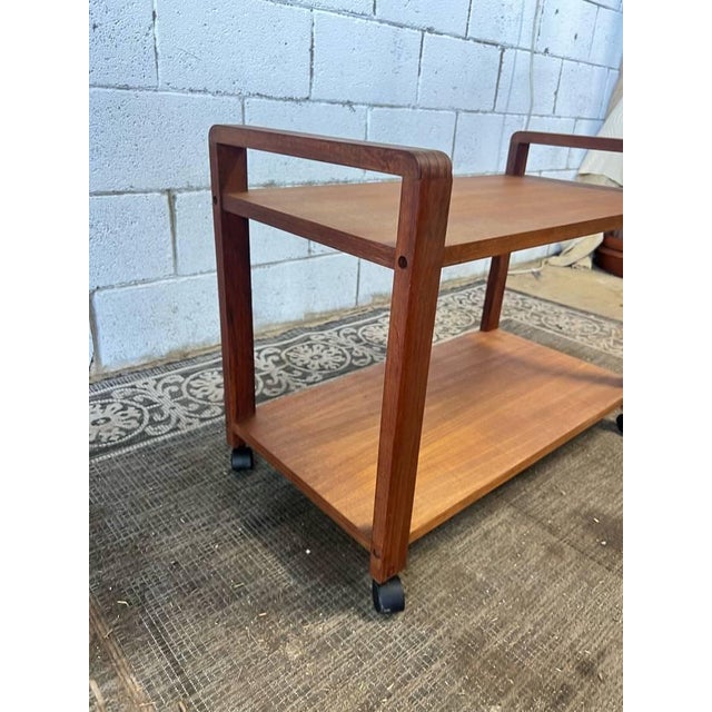 Mid Century Modern Bar Cart on Wheels For Sale In Washington DC - Image 6 of 12