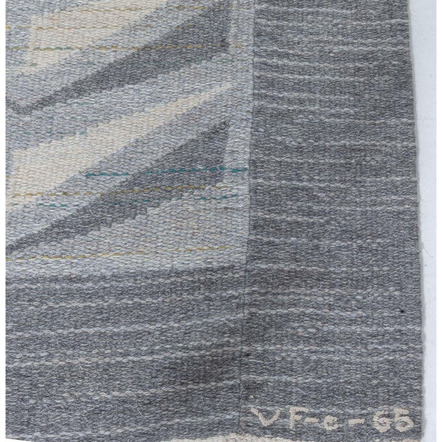 Doris Leslie Blau Vintage Swedish Flat-Weave Wool Rug, Signed VF-e-65 For Sale In New York - Image 6 of 7