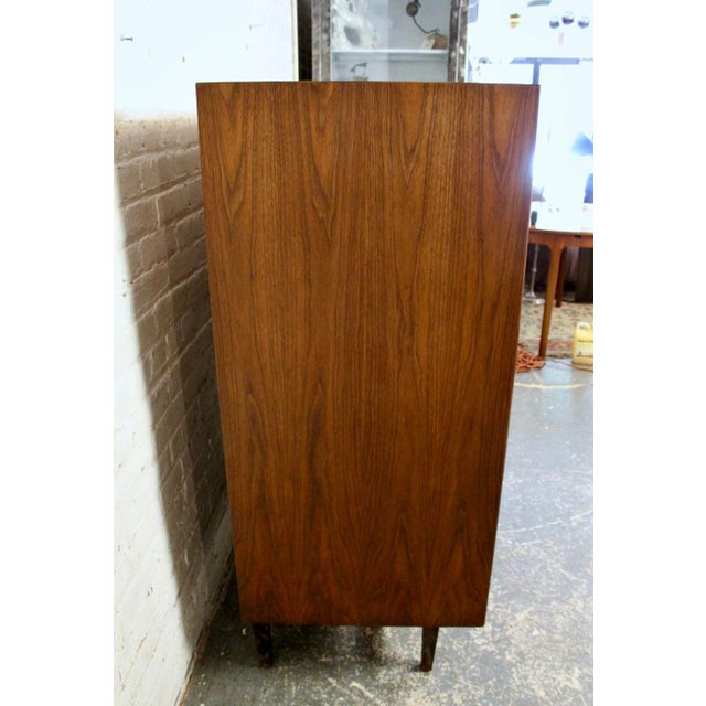 Wood Mid-Century Modern Specialty Woodcraft Walnut Highboy Dresser For Sale - Image 7 of 13