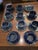 Vintage Collection of Bennington Blue Agate Cups and Saucers For Sale - Image 4 of 14