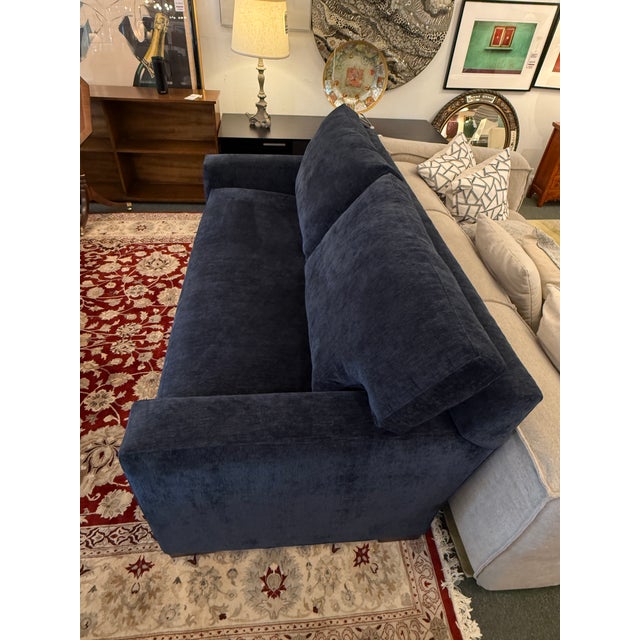 Textile Crate & Barrel Axis Sofa, Midnight Chenille For Sale - Image 7 of 11