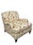 Early 21st Century Pair of Lee Industries Floral Upholstered Lounge Chairs With Brass Casters For Sale - Image 5 of 12