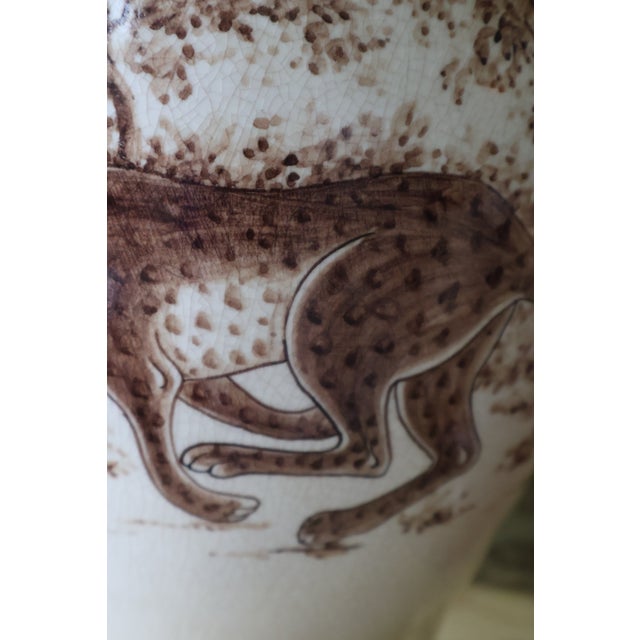Early 21st Century Rare Circa 2000 Maitland-Smith Hand-Painted Leopard Crackle-Glaze Vase For Sale - Image 5 of 18