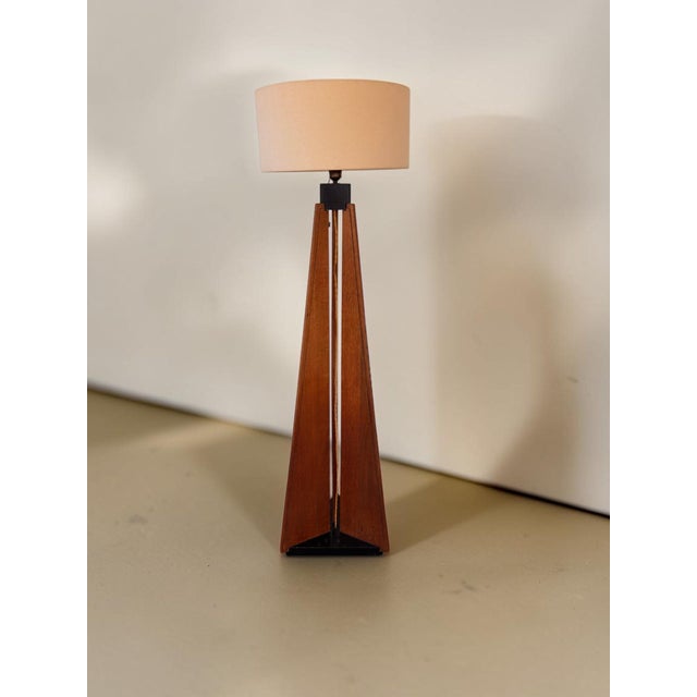 Vintage Art Deco Floor Lamp in Oak, 1930s For Sale - Image 6 of 11