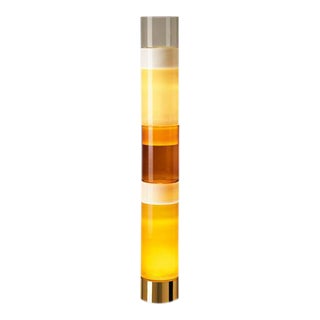 Glass and Gold Leucos Rockwell Group Italian Stacking Floor Lamp For Sale