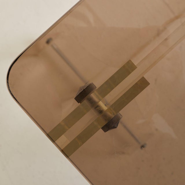 White French Smoked Glass + Plexiglass Desk or Console Attributed to Marcello Gacita For Sale - Image 8 of 10