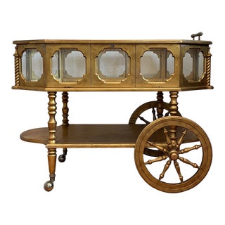 Vintage Hollywood Regency Italian Bar Cart For Sale