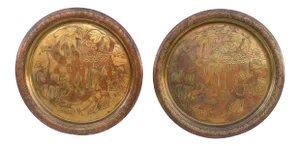 1920s Trays From the Ancient Egyptian Middle Eastern Heritage - a Pair