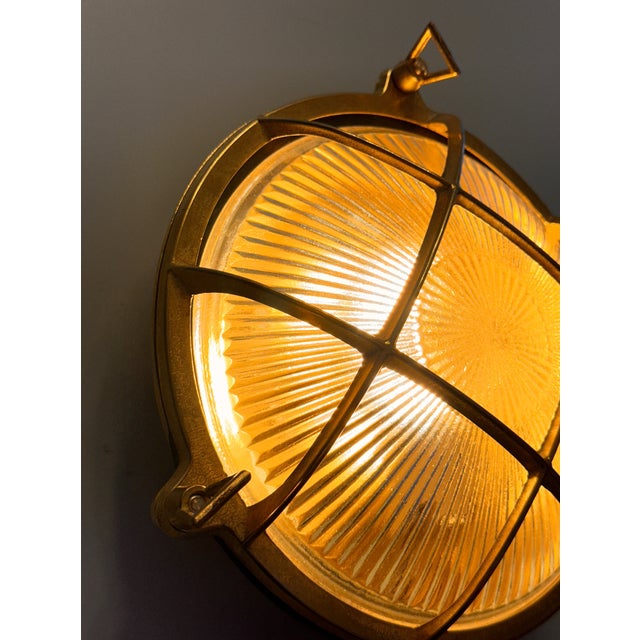 Ternopil Grande Nautical Brass Wall Sconce for Coastal Outdoor Spaces For Sale - Image 6 of 6