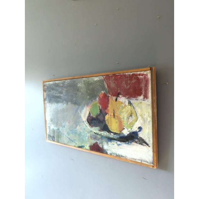 Mid-Century Modern 'Painterly Harvest' Vintage Swedish Abstract Still Life Oil Painting, Framed For Sale - Image 4 of 10