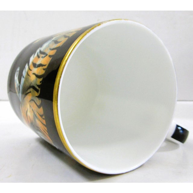 1980s Halcyon Days Magnificent Wildlife Two Tiger and Two Twin Leopard Mugs - Set of Four For Sale - Image 11 of 18