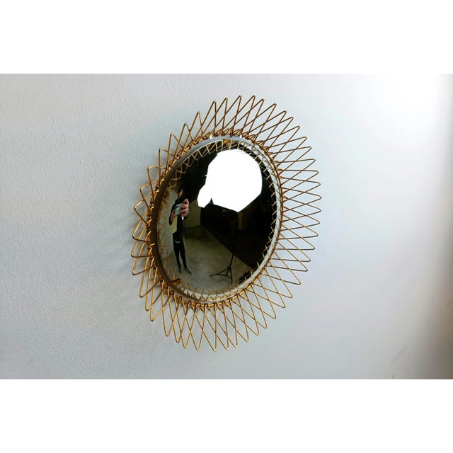 Vintage Bohemian Gilt Sunburst Mirror, 1960s, in Very Good conditions. Designed 1960 to 1969