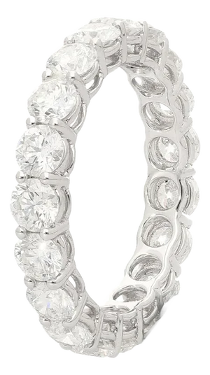 GIA Certified 5 Carat D/VS1 Diamond Wedding Eternity Band Ring in 18K White Gold