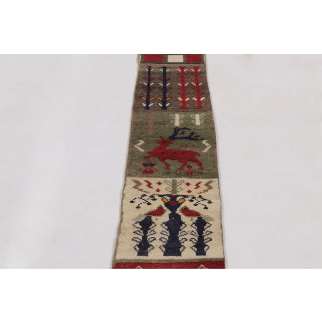 Rug & Kilim Vintage Gabbeh Extra-Long Pictorial Wool Runner by Rug & Kilim, 1950-1959 For Sale - Image 4 of 9