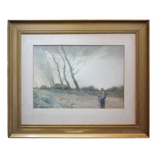 William Tatton Winter, The Wanderer, 1910, Watercolor, Framed For Sale