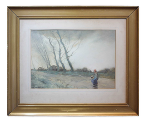 William Tatton Winter, The Wanderer, 1910, Watercolor, Framed