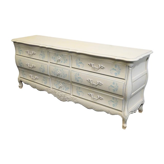 THOMASVILLE FURNITURE Debussy Collection Off White Painted French Provincial 78" Triple Dresser 9455-130 31.5 High 78"...