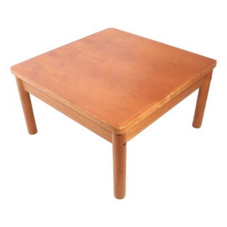 Mid Century Danish Modern Square Teak Coffee Table by Trioh C. 1977 For Sale