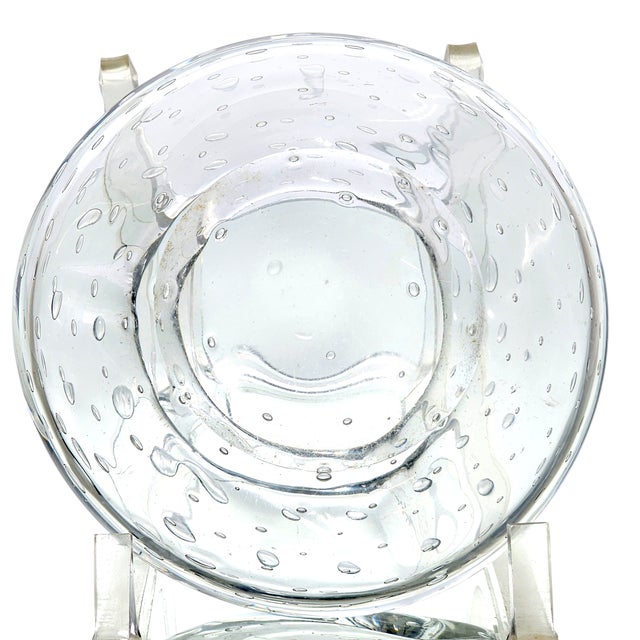 Transparent Mid-Century Bullicante Art Glass Ashtray – Clear Seeded Crystal, 1950s Italy For Sale - Image 8 of 14