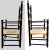 18th Century Ladder-Back Chairs with Curve-Top Slat-Back, Black Paint With Gold Colored Accents, Rush Seat, Hand-Turned Finials and Mushroom Handholds For Sale - Image 9 of 12
