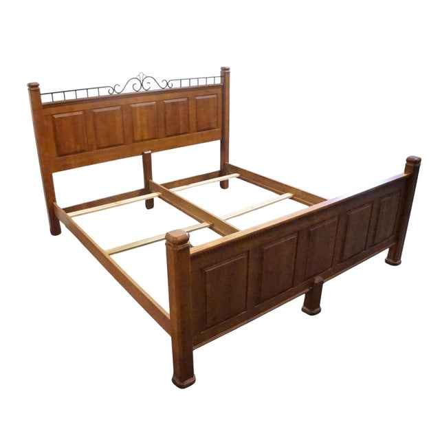 American Keller Furniture Solid Cherry Early American Colonial Revival King Size Bed 2633 For Sale - Image 3 of 10