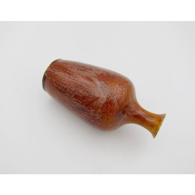 Early 20th Century Antique Bernard Moore English Art Pottery Vase With Metallic Aventurine Glaze Accents For Sale - Image 5 of 12